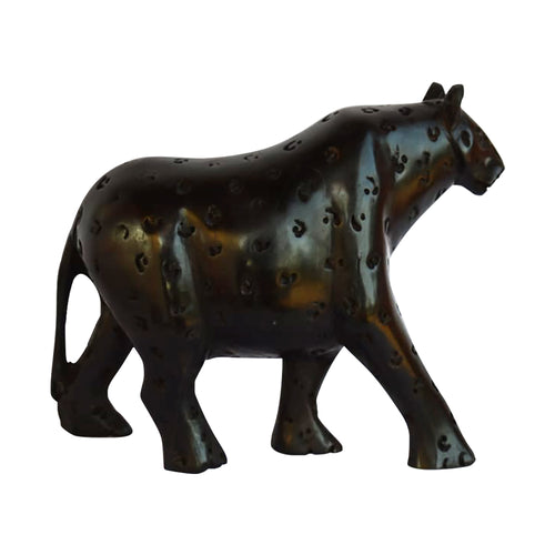 Leopard Wood Carving Figurine