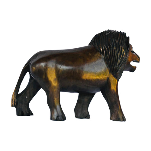 Lion Wood Carving Figurine