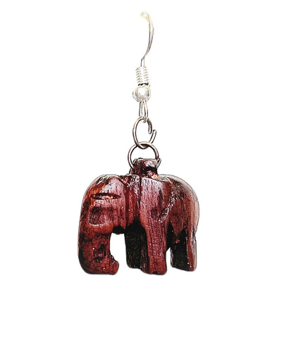 Elephant Shaped Wood Earrings