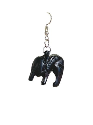 Elephant Shaped Wood Earrings
