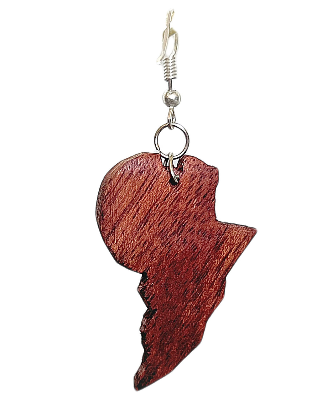 Africa Shaped Wood Earrings