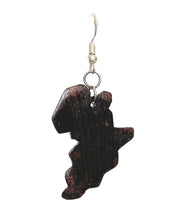 Load image into Gallery viewer, Africa Shaped Wood Earrings
